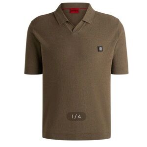 HUGO Knit Polo with Johnny Collar